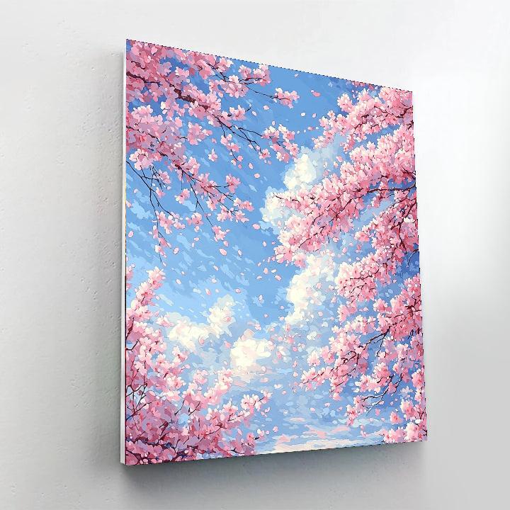 Utagawa Hiroshige Inspired Whispers Of Cherry Blossom  Number Painting