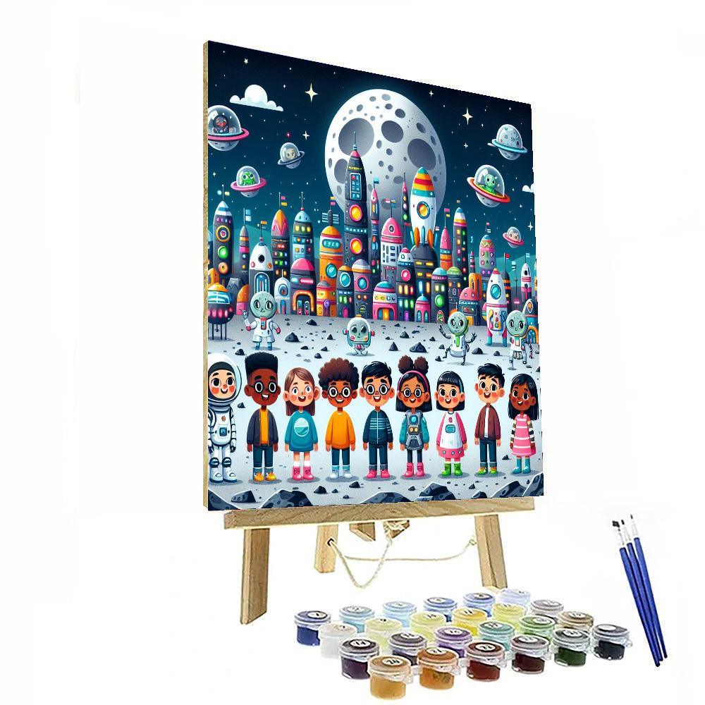 Lunar City Adventure Painting Number Kit