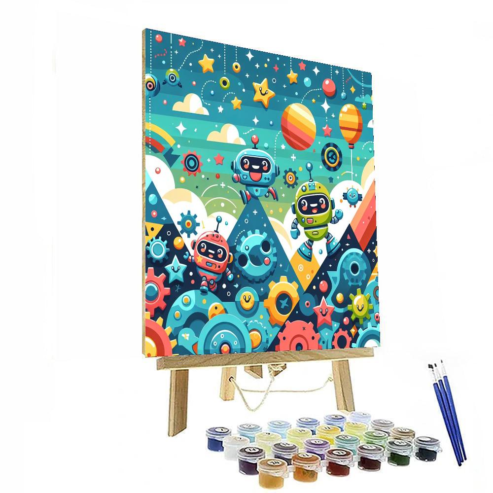 Adventurous Little Robots Numbered Painting Kits