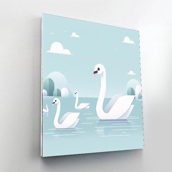 Swan Serenade Number Painting