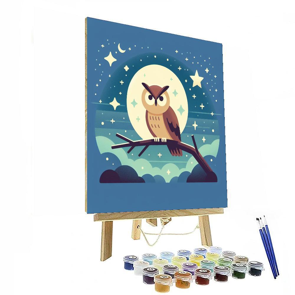 Charming Owl's Night Watch Numbered Painting Kits