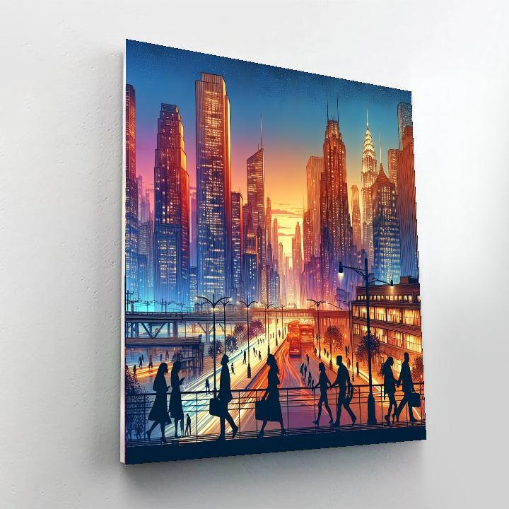 Elegant Cityscape Dusk DIY Paint By Numbers