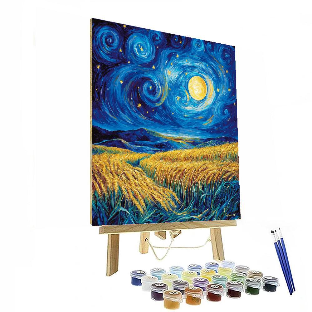 Vincent Van Gogh Inspired Starry Sky Over Wheat Fields  Paint By Numbers Kits