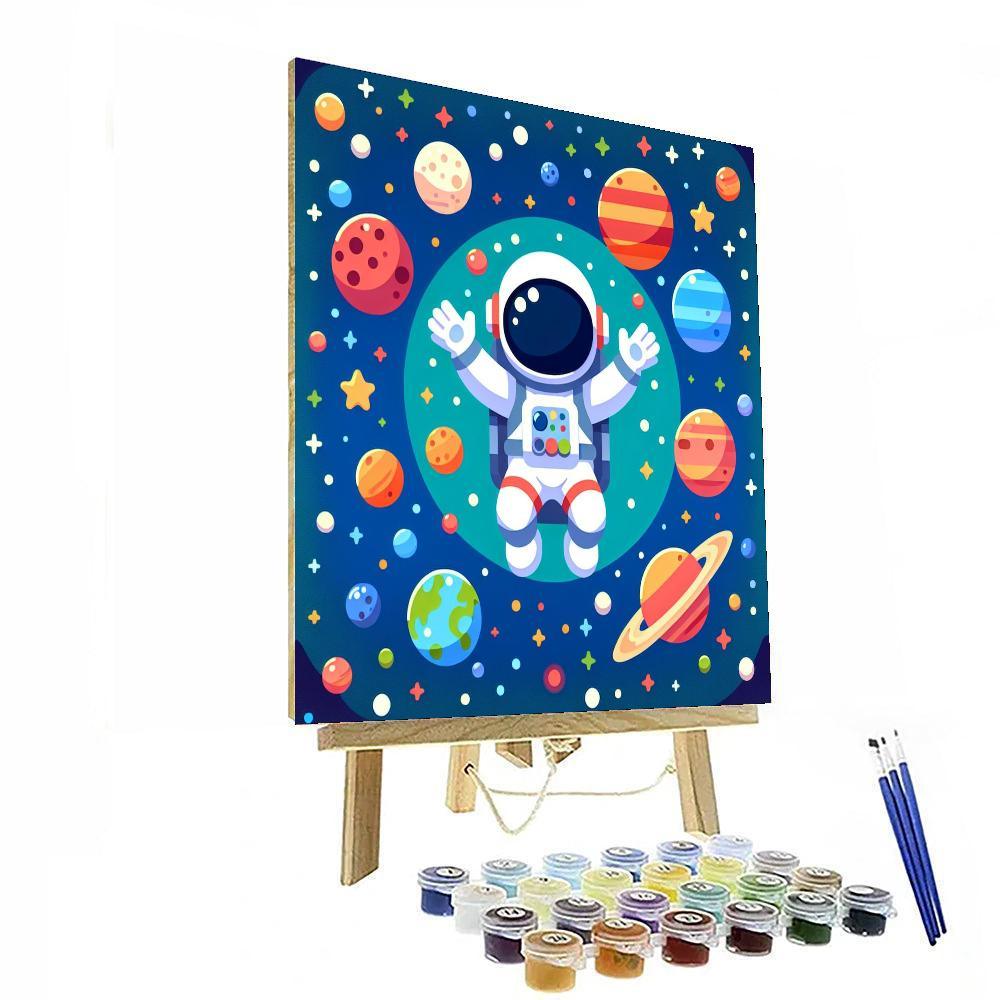 Astronaut's Galactic Journey Paint By Color