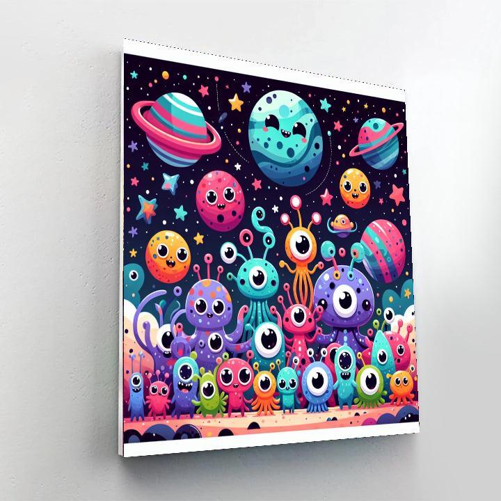 Silly Alien Friends Number Painting