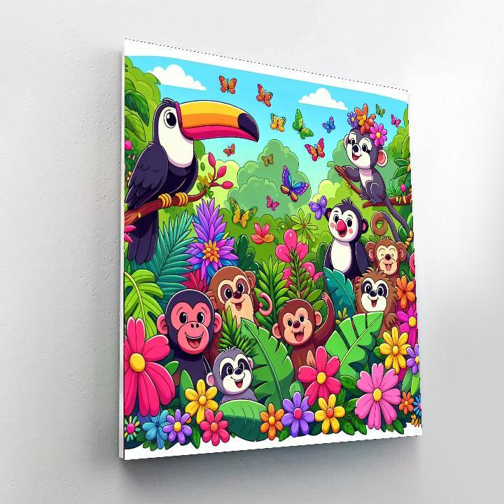 Colorful Rainforest Adventure Number Painting