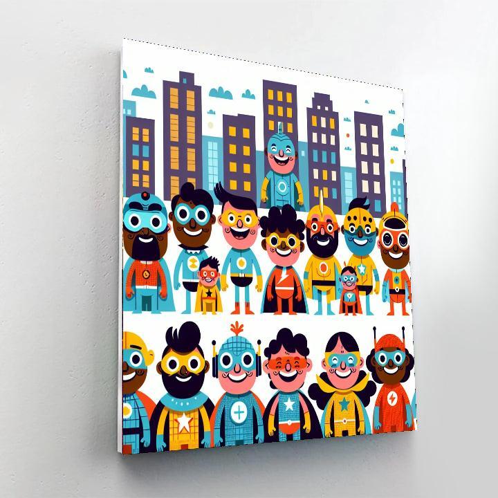 Silly Superheroes Squad Paint By Color