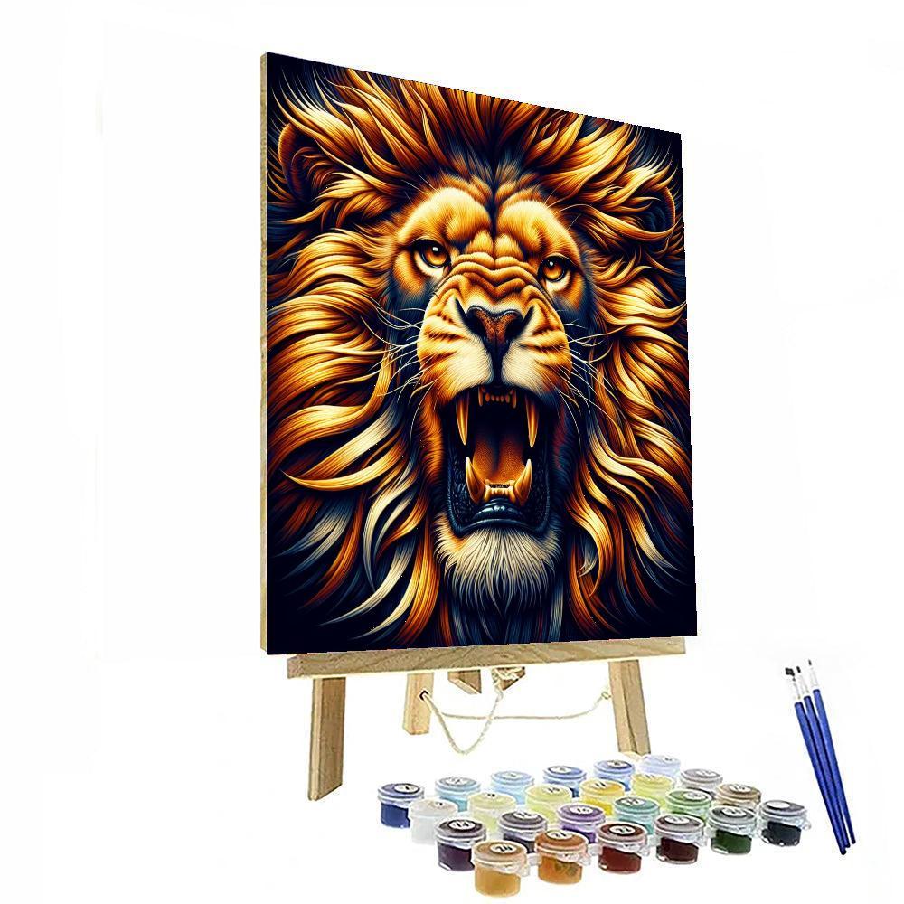 Majestic Lion Roar DIY Paint By Numbers