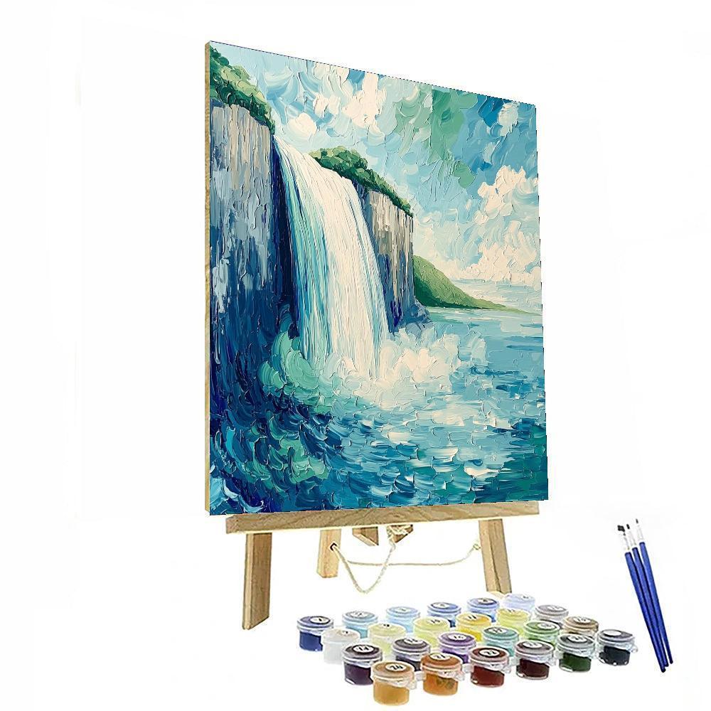 Edvard Munch Inspired Dreamy Waterfall Escape  Paint By Numbers