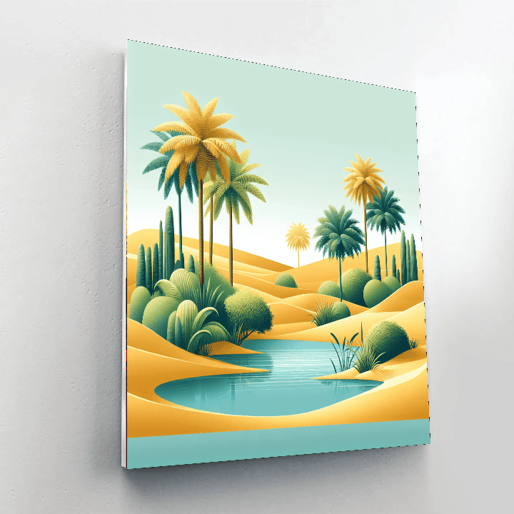 Meditative Desert Oasis Number Painting