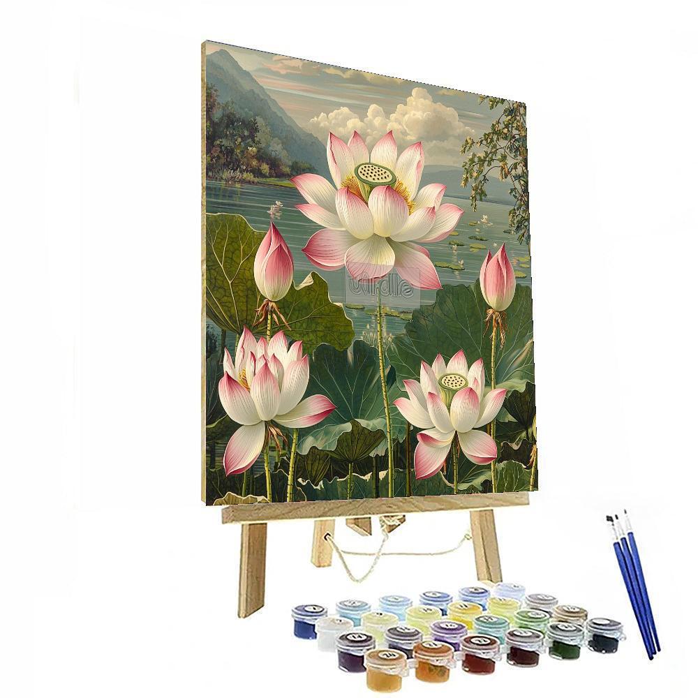 Nandalal Bose Inspired Melodies Of The Lotus  Paint By Numbers