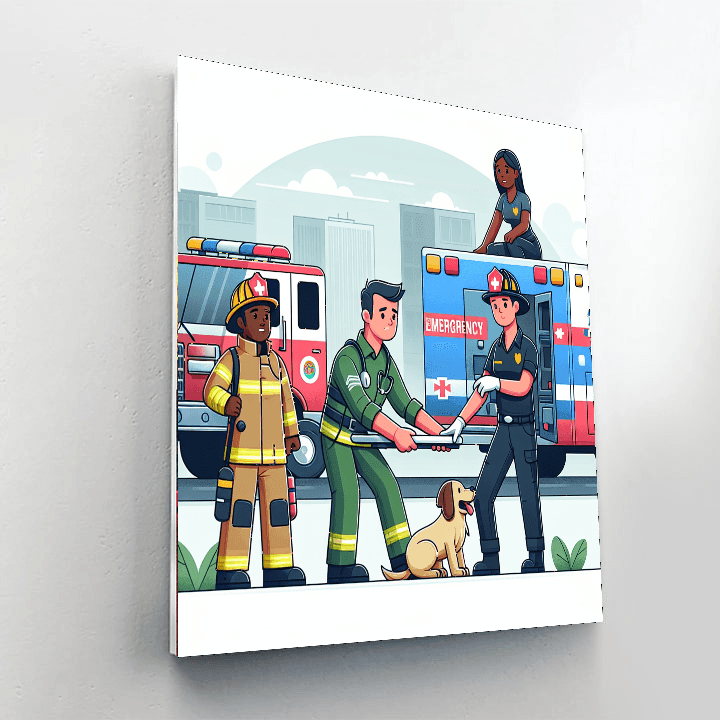 Daring Rescue Heroes Painting Number Kit