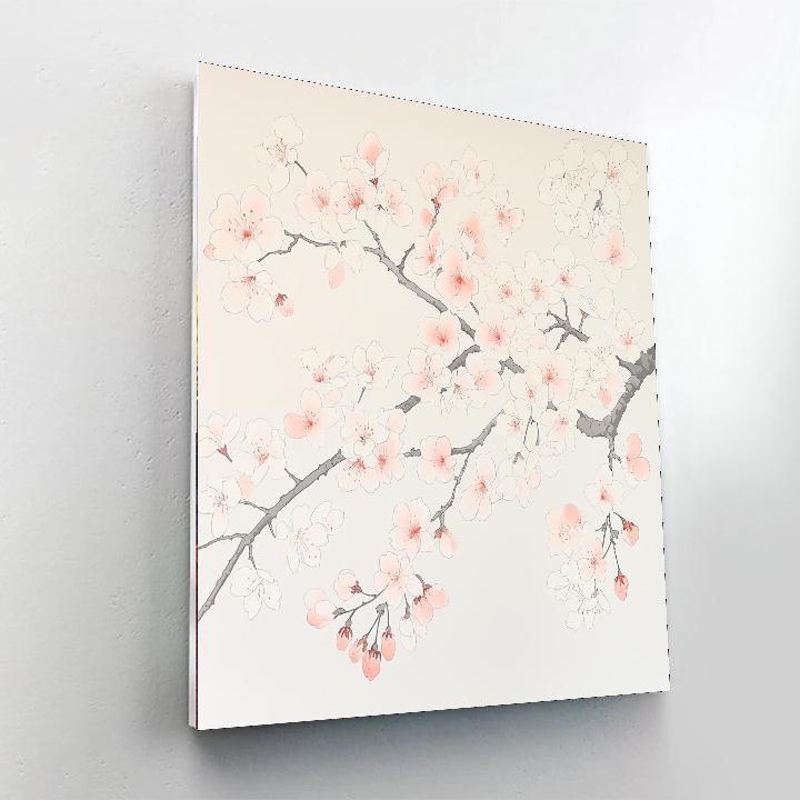 Utagawa Hiroshige Inspired Botanical Sketch In Japanese  DIY Paint By Numbers