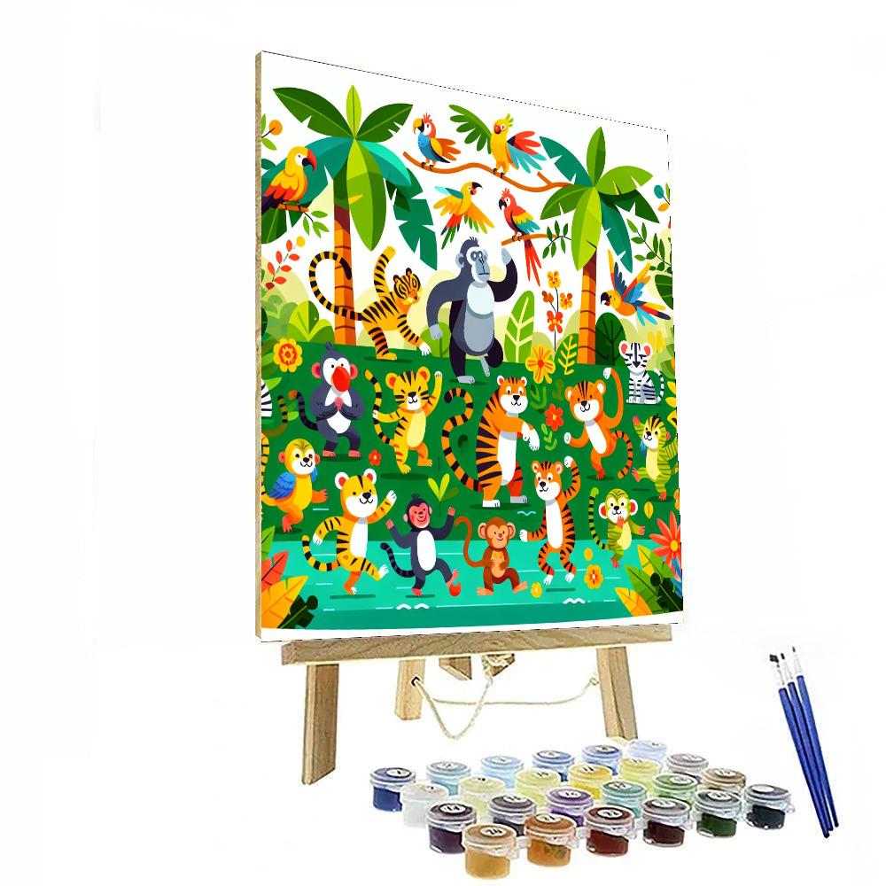 Joyful Jungle Jubilee Painting By Numbers Kit
