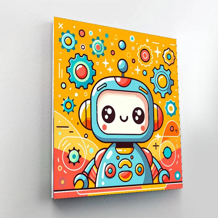 Cute Robot Numbered Painting Kits