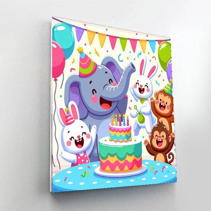 Cheerful Animal Birthday Bash Paint By Number
