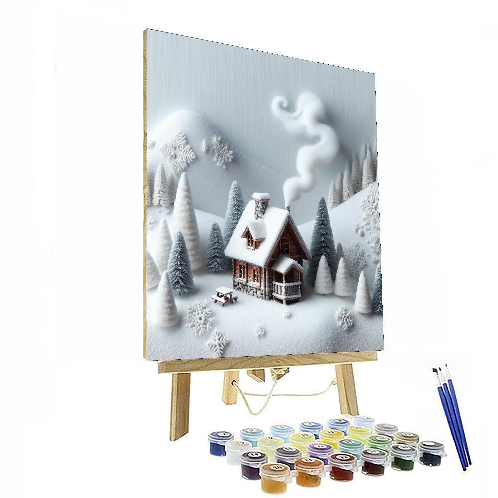 Secluded Mountain Cabin DIY Paint By Numbers