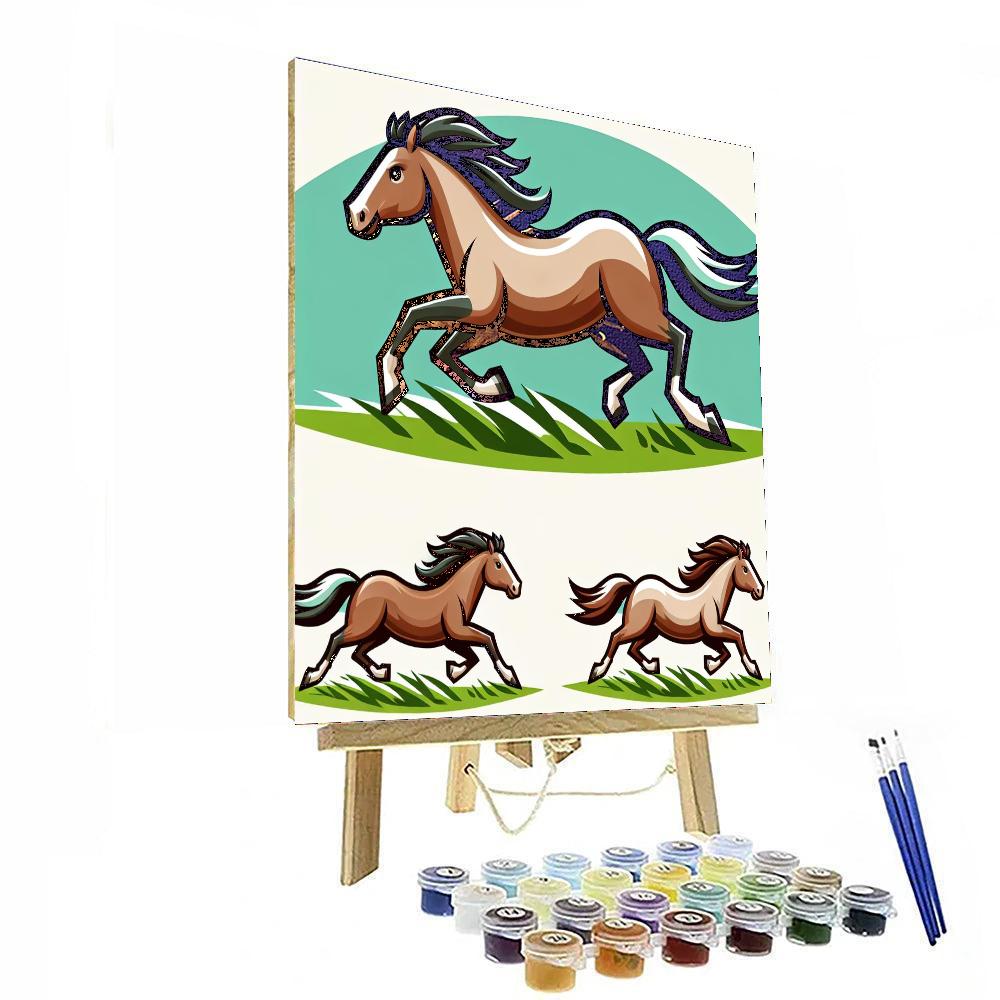 Galloping Wild Horses Paint By Numbers Art