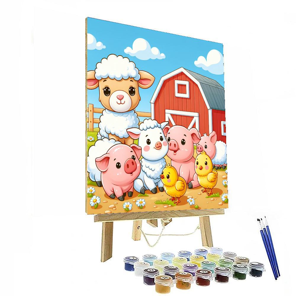 Bouncing Baby Farm Animals Numbered Painting Kits