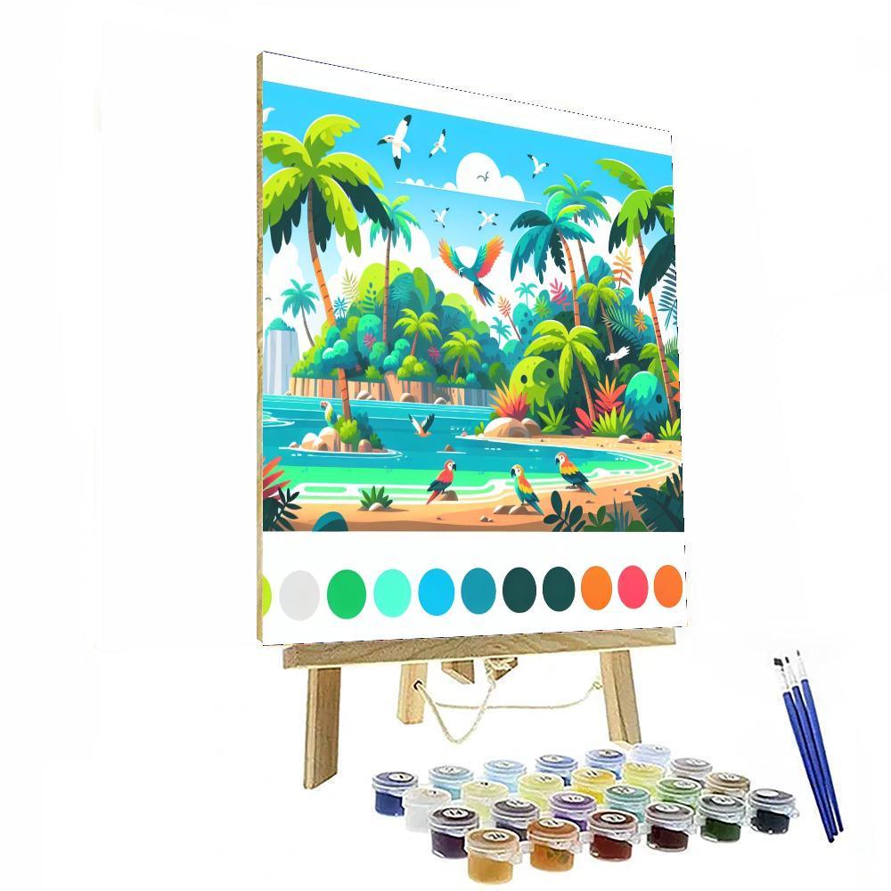 Tropical Island Journey Painting By Numbers Kit