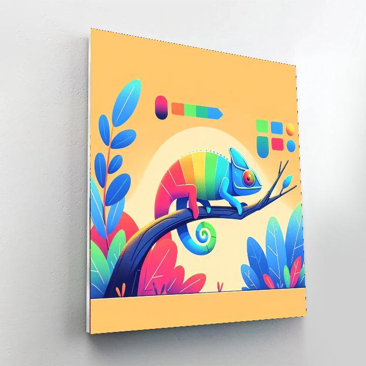 Colorful Chameleon Caper Number Painting