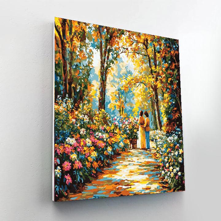 Tender Moments In The Garden Number Painting