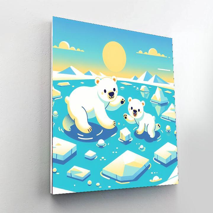 Artic Polar Bear Fun Number Painting