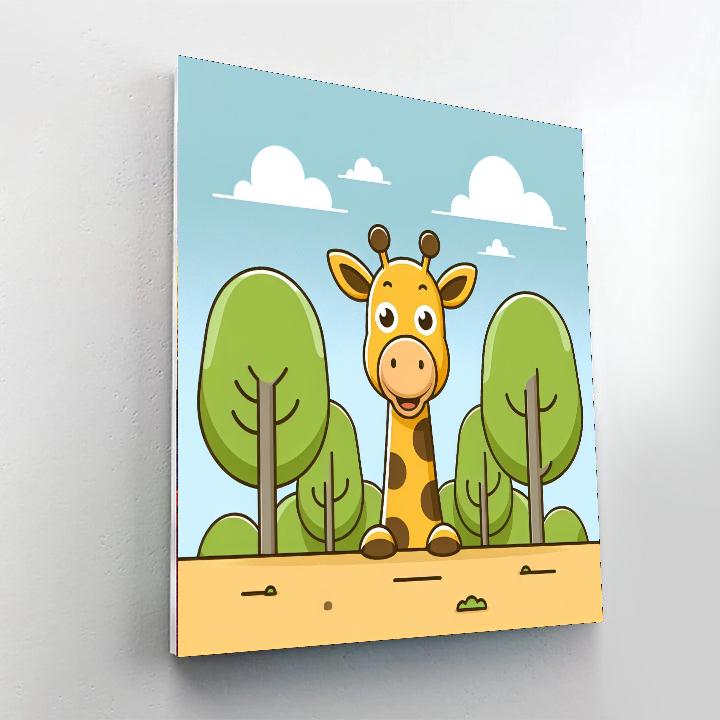 Funny Giraffe Number Painting