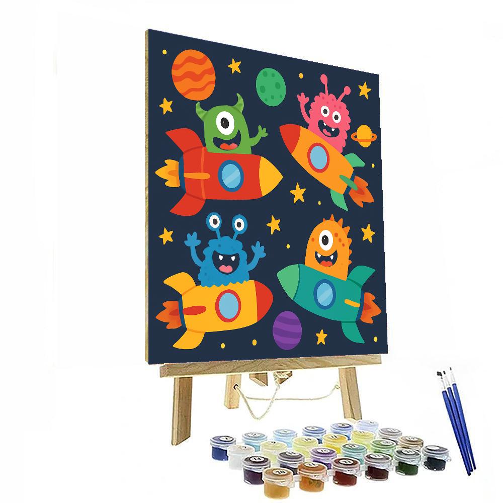 Silly Monsters In Space Paint By Numbers Kits
