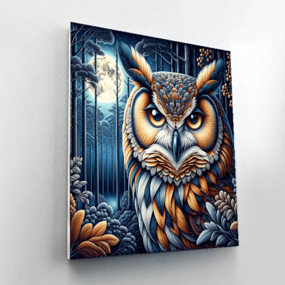 Owl's Midnight Wisdom Paint By Number