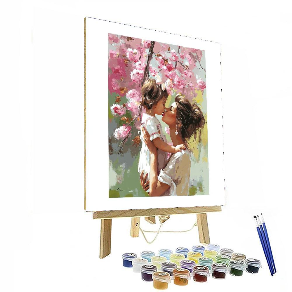 Kiss Under The Cherry Blossoms Paint By Numbers Art