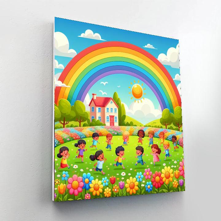 Rainbow And Sunshine Celebration Paint By Numbers Art