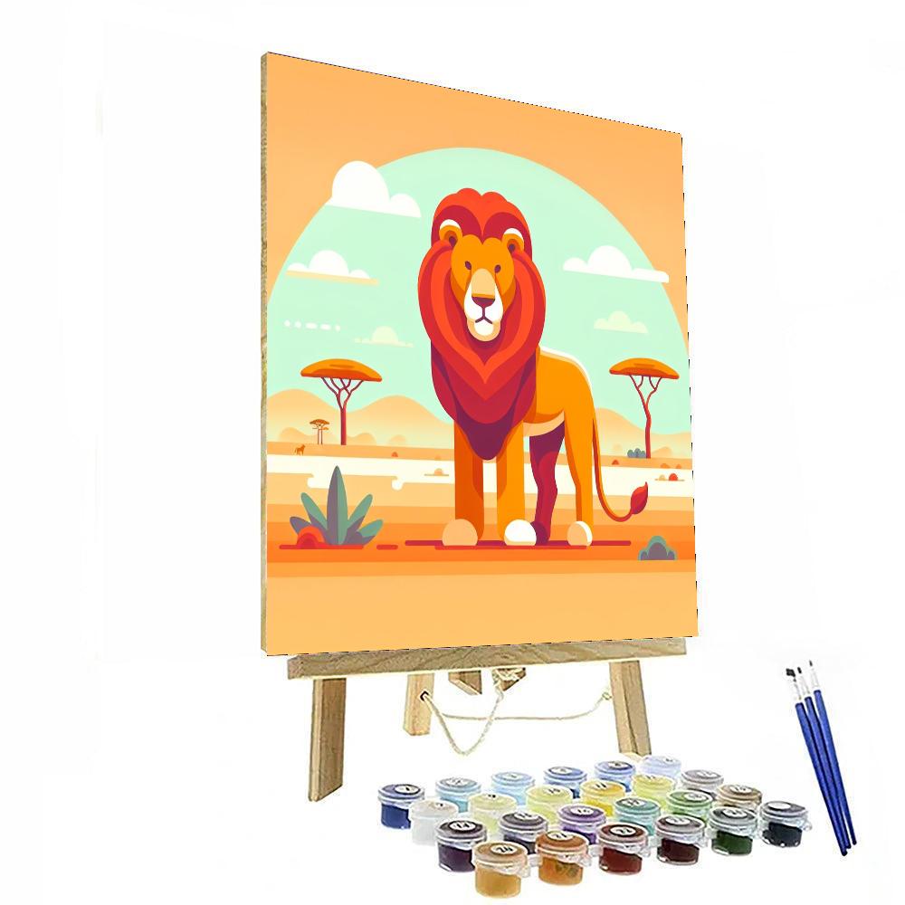 Safari Expedition Lion Numbered Painting Kits