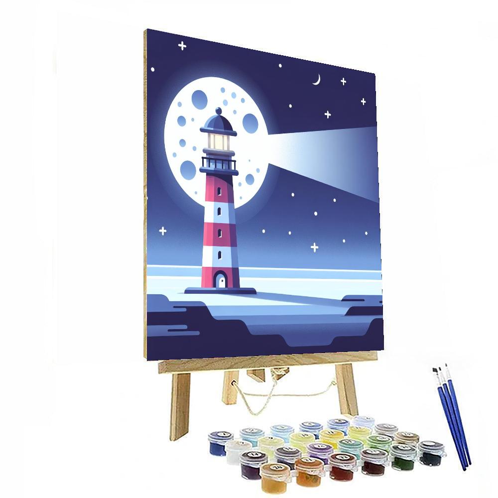 Lunar Lighthouse Number Painting