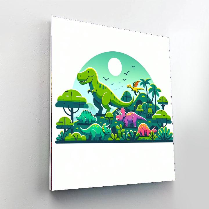 Dinosaur Jungle Trek DIY Paint By Numbers