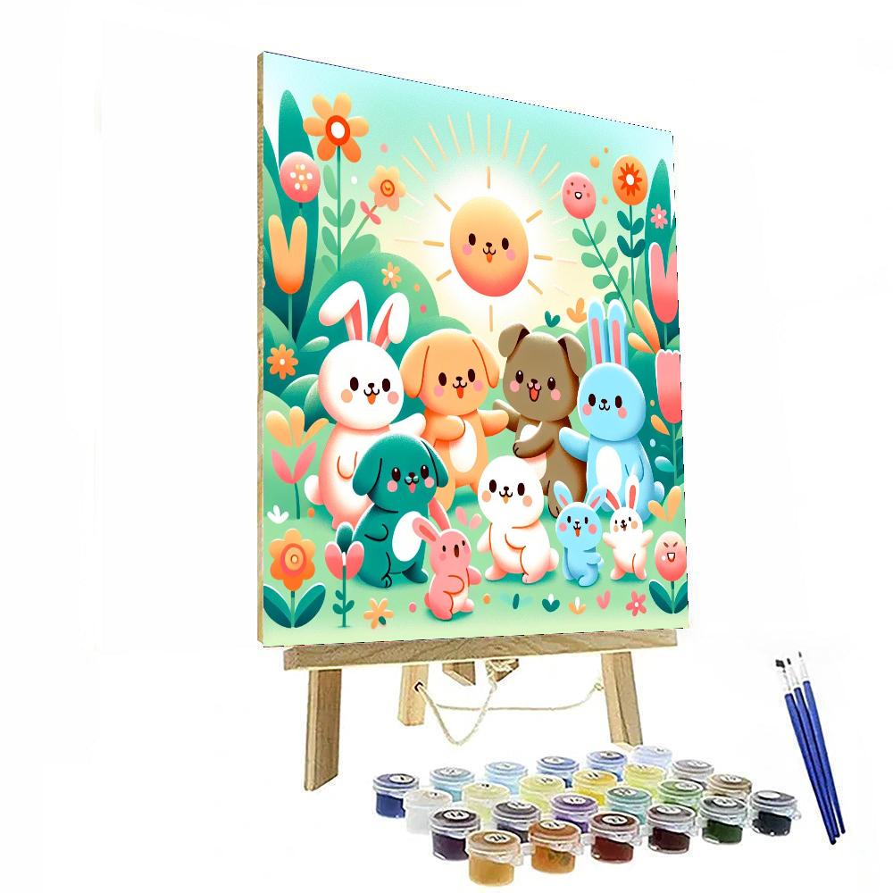Cute Animal Adventures Painting Number Kit