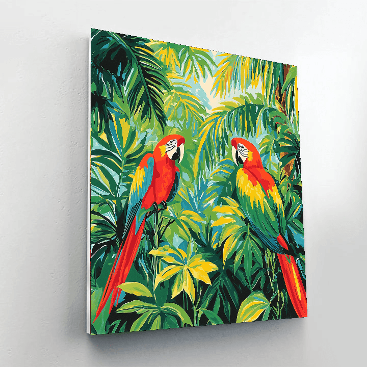 Franz Marc Inspired Tropical Parrot Haven  Paint By Color