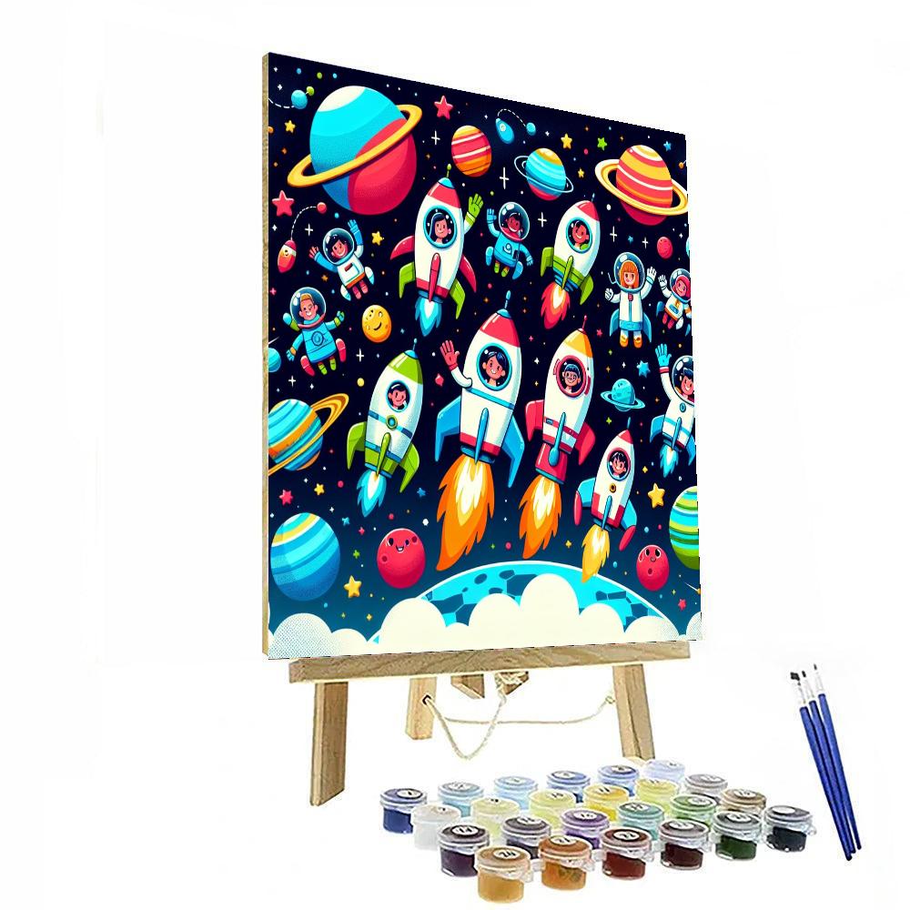 The Great Space Race Number Painting