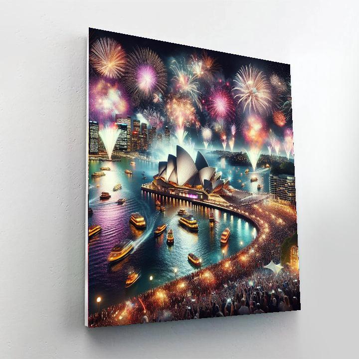 New Year's Eve Fireworks At Sydney Harbour DIY Paint By Numbers