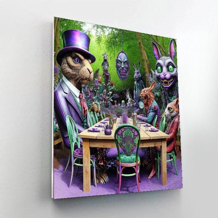 Whimsical Tea Party Scene Numbered Painting Kits