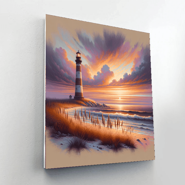 Majestic Lighthouse At Dusk Paint By Numbers Art