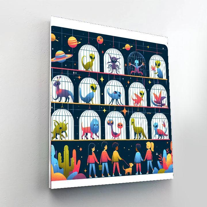 Outer Space Zoo Paint By Color