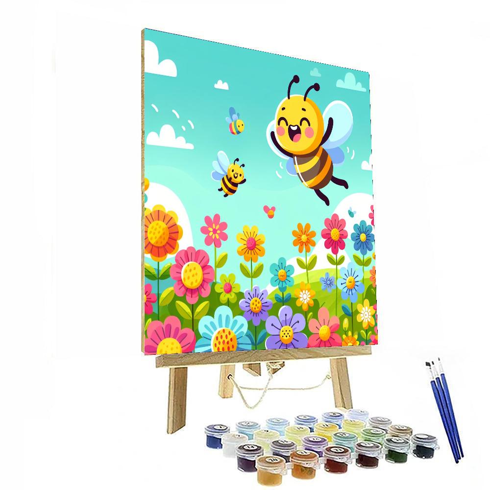 Busy Bee In Blooming Meadow Painting Number Kit