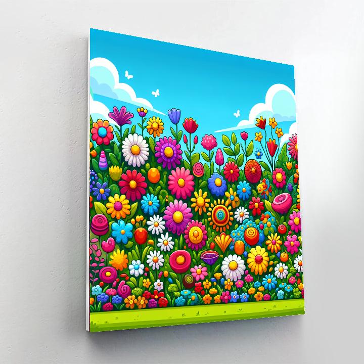 Cheerful Garden Flowers Paint By Numbers Kits