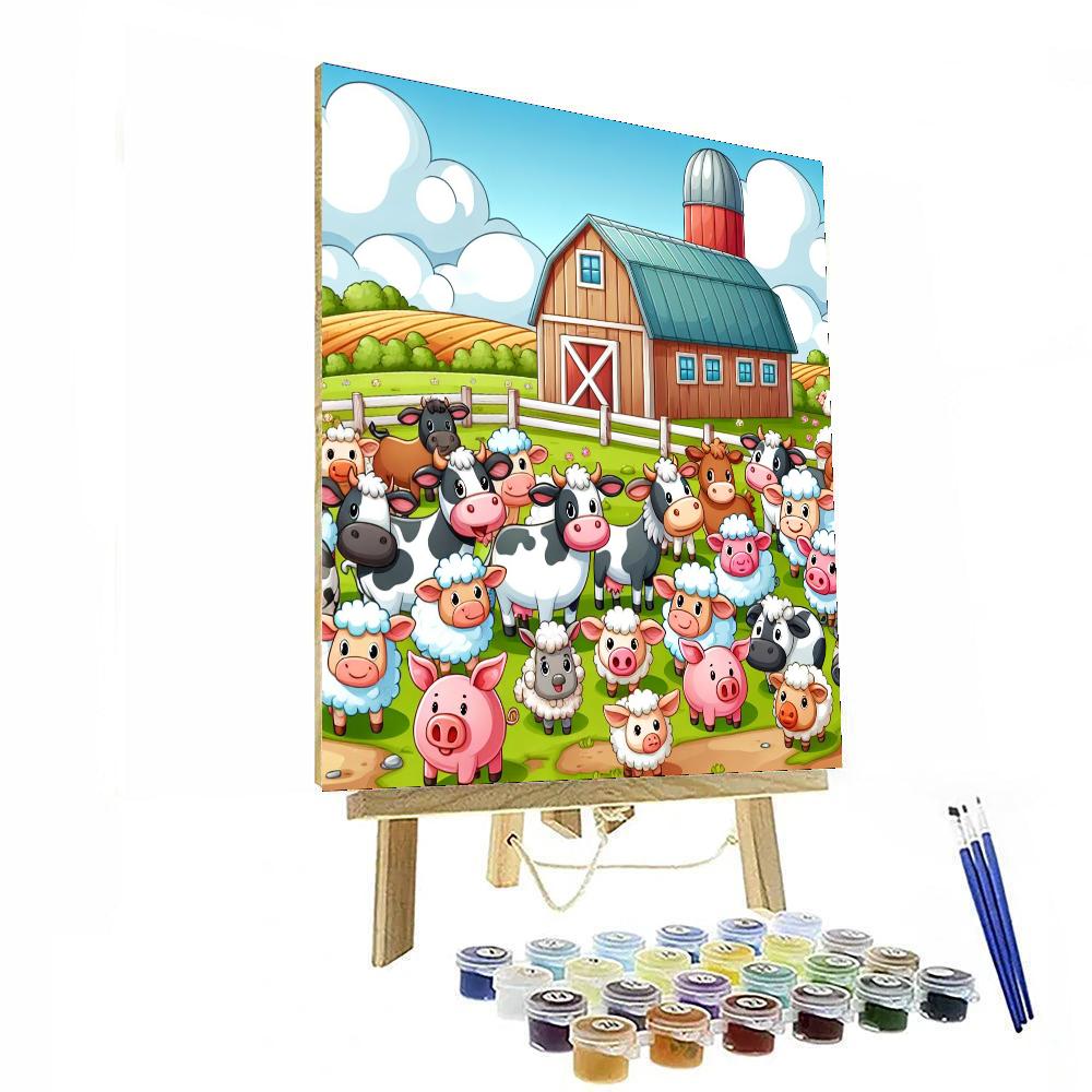 Playful Farmyard Adventure Painting Number Kit