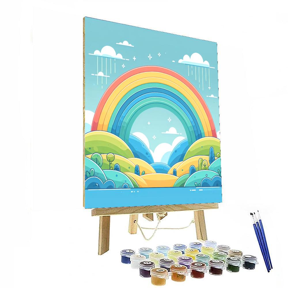 Rainbow Over The Hills Paint By Numbers Art