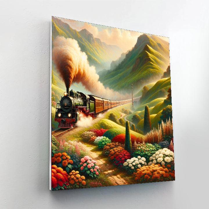 Charming Vintage Train Ride Numbered Painting Kits