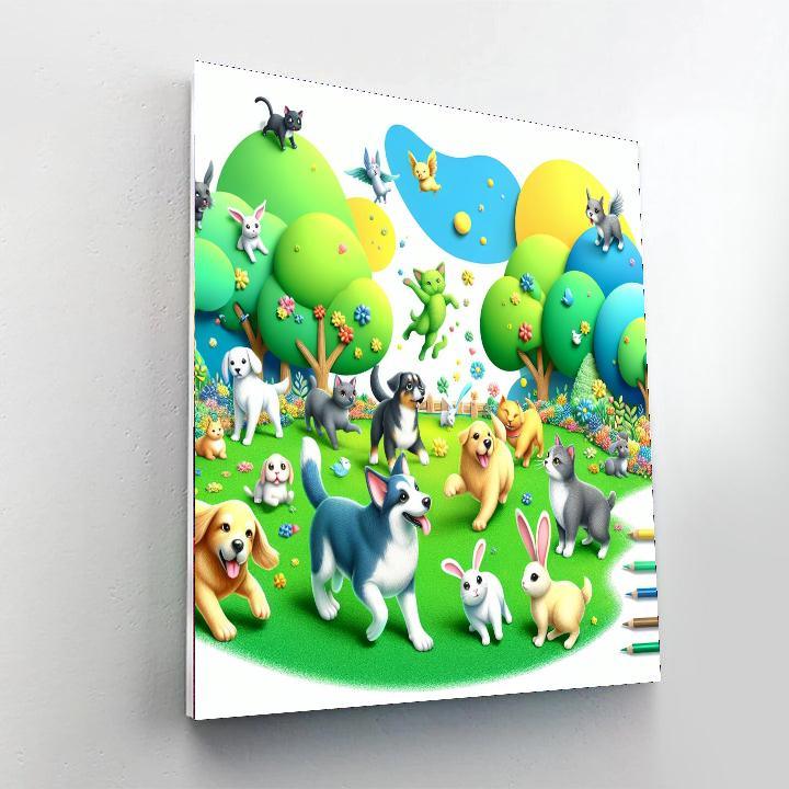 Joyful Pet Adventure Number Painting