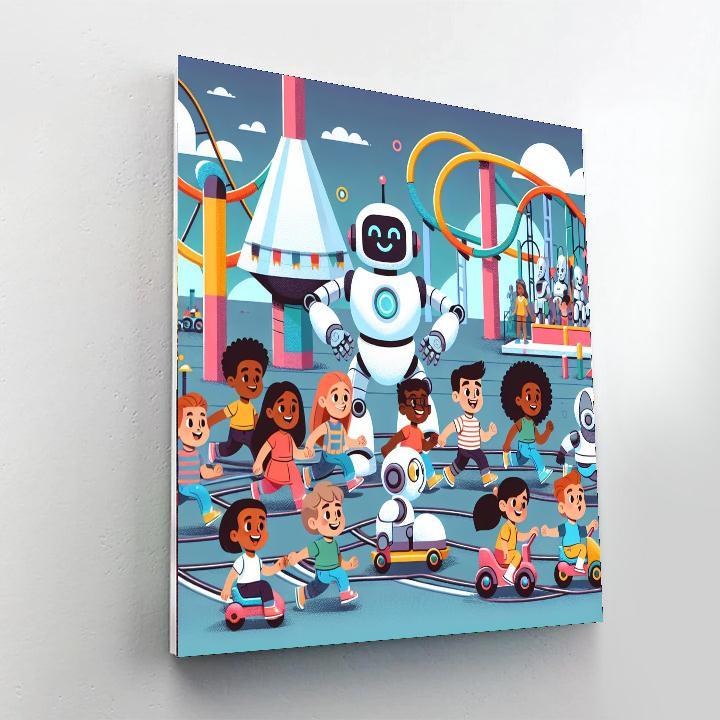 Robot Adventure Park Painting By Numbers Kit