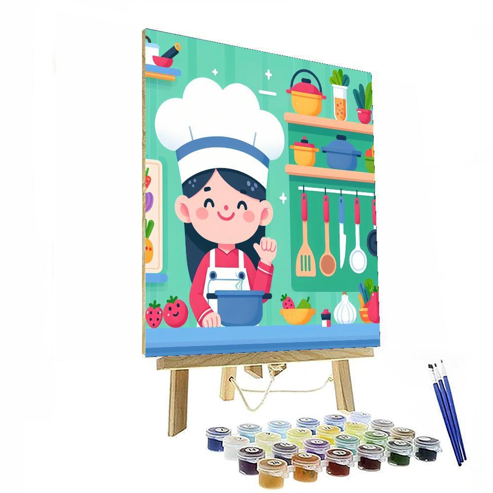 Cheerful Chef's Kitchen Number Painting